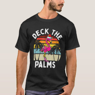 T-shirt Deck Le Flamant rose de Noël Palmiers Tropical Pal
