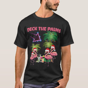 T-shirt Deck Le Flamant rose Palms Tropical Christmas Palm