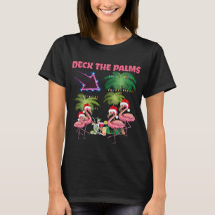 T-shirt Deck Le Flamant rose Palms Tropical Christmas Palm
