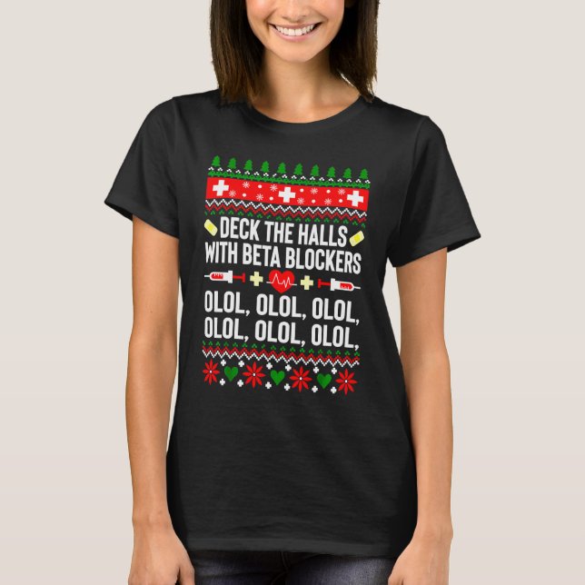 T-shirt Deck Les Halls Avec Blockers Bêta OLOL Joyeux Chri (Devant)