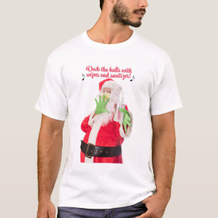 T-shirt Deck Les Halls Avec linges et Sanitizer Père Noël