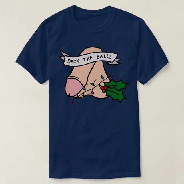 T-shirt Deck the Balls amusant Noël Jumper (Design devant)