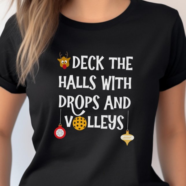 T-shirt Deck The Halls Drops Volleys Pickleball Noël (Créateur téléchargé)