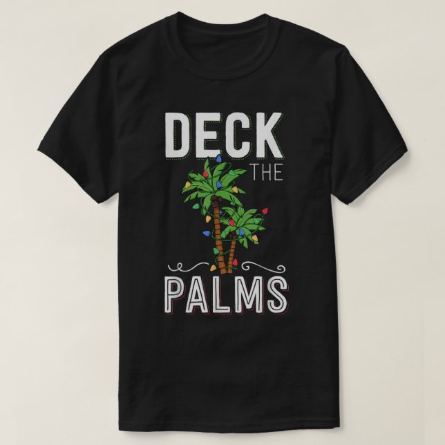 T-shirt Deck the Palms Christmas Design (Design devant)