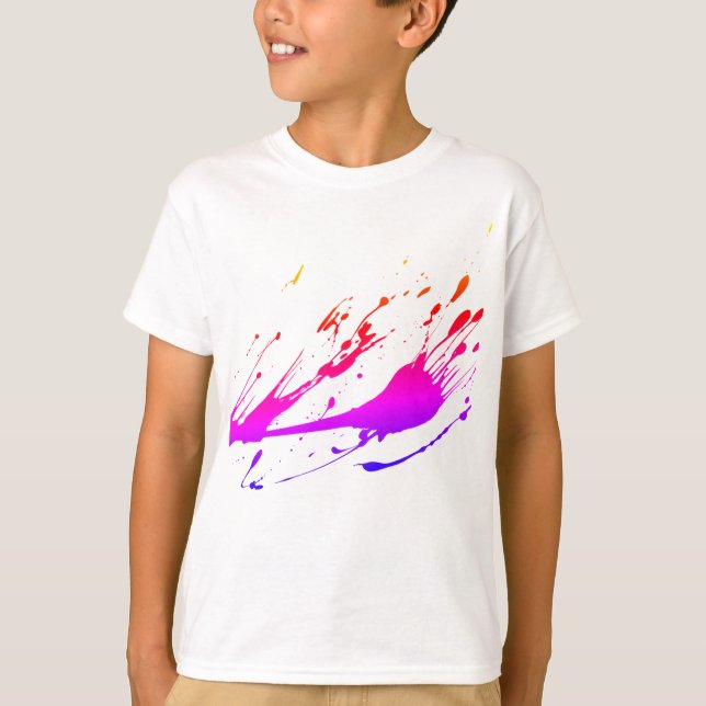 T-shirt d'éclaboussure de peinture d'enfants (Devant)