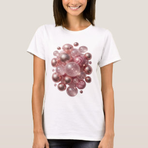T-shirt Déclaration Argent BULLES DE VERRE ROSE 3D Texte A