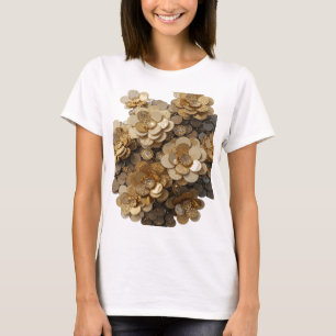 T-shirt Déclaration d'art abstrait argenté moderne