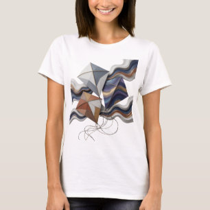 T-shirt Déclaration d'art abstrait gris moderne Design