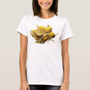 T-shirt Déclaration de style aux citrons abstraits or edgy