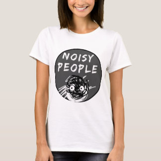 T-shirt Déclaration des gens bruyants noirs et gris