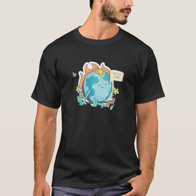 T-shirt Déclaration Ironique Sur Le Changement Climatique  (Devant)