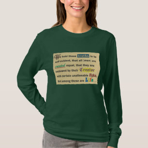 T-shirt Déclarer le droit à la vie sur les chemises pour f