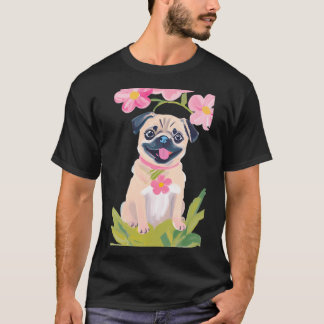 T-shirt Déco murale bébé pug adorable - Chiot ridé mignon