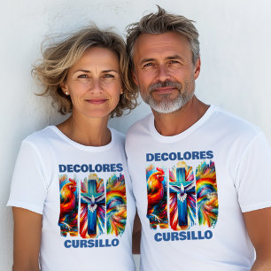 T-shirt DeColores Cursillo Brosse Rooster Cross Dove