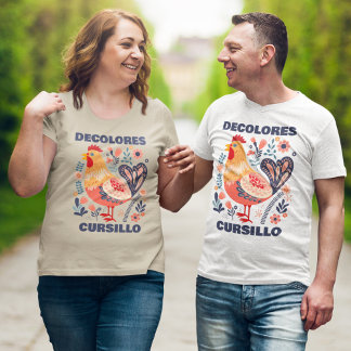 T-shirt DeColores Cursillo Folk Art Rooster Christian