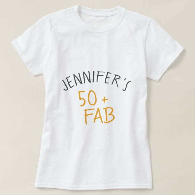 T-shirt Décontracté moderne Mellow Jaune 50 Fabuleux anniv (Design devant)