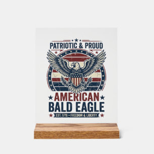 T-Shirt décontracté vintage patriotique à tête d'a