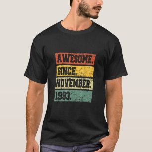 T-shirt Décor 29e Anniversaire 29 Ans Awesome depuis Nov