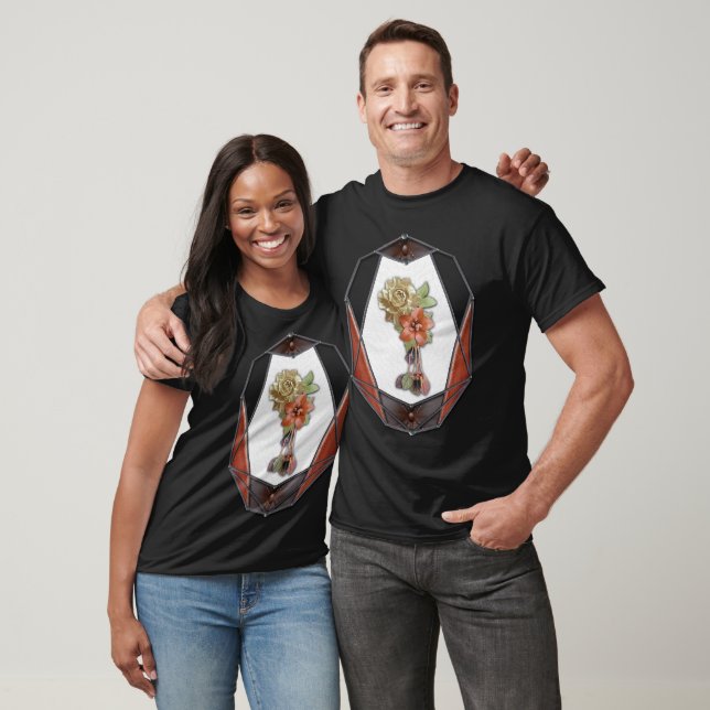 T-shirt Décor académique en cuir 3D (Unisexe)
