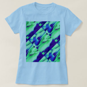 T-shirt Décor art bleu crème motif