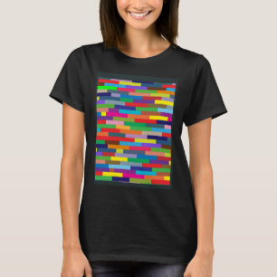 T-shirt Décor de briques de mini bloc Abstrait coloré avec