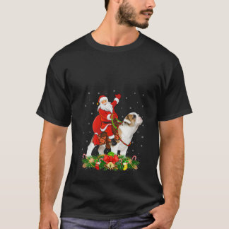 T-shirt Décor de Noël pour femmes, Santa drôle chevauchant