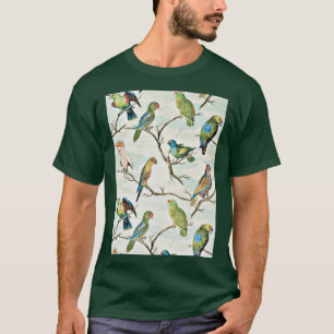 T-shirt Décor De Parrot Et De Palmier