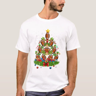 T-shirt Décor de sapin de Noël de football