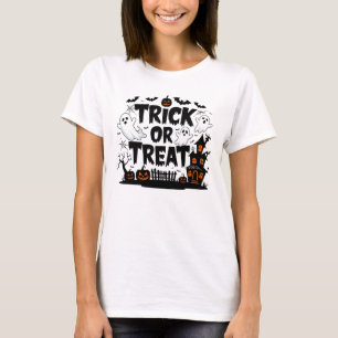 T-shirt Décor éffrayant et friandises d'Halloween amusante