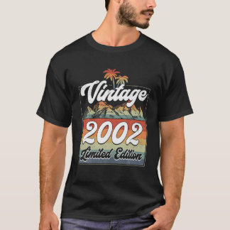 T-shirt Décoration 19E Anniversaire Vintage 2002 Limited E