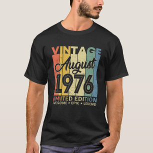 T-shirt Décoration 45E Anniversaire Août 1976 Hommes Femme