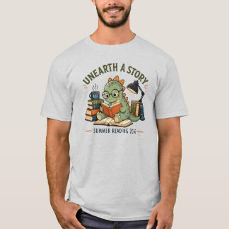 T-shirt Décoration de journal de dinosaure mignon pour dét