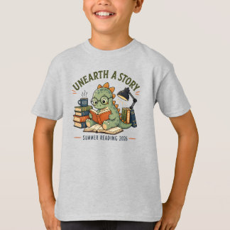 T-shirt Décoration de journal d'histoire de dinosaure mign