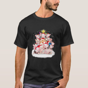 T-shirt Décoration de l'ornement de cochon Arbre de Noël J