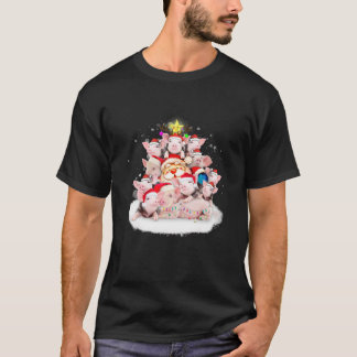 T-shirt Décoration de l'ornement de cochon Arbre de Noël J