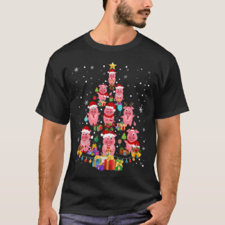 T-shirt Décoration de l'ornement de cochon Arbre de Noël J