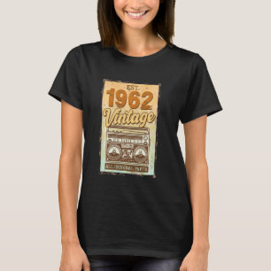 T-shirt Décorations Anniversaires 60 Ans 1962 Cassette Ta