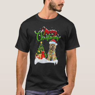 T-shirt Décorations de Noël Père Noël Cairn Terrier Chien