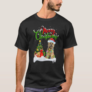 T-shirt Décorations de Noël Père Noël Cairn Terrier Chien 