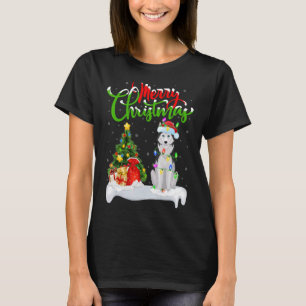 T-shirt Décorations de Noël Père Noël Chien Sibérie Husky