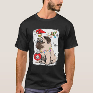 T-shirt Décorations de Noël Pitbull Pyjama Santa Hat Tre