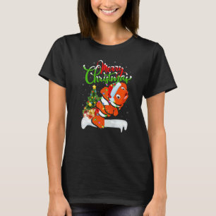 T-shirt Décorations de Noël Poisson Clown Père Noël Poisso