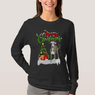 T-shirt Décorations de Noël Santa Greyhound Italien Chien