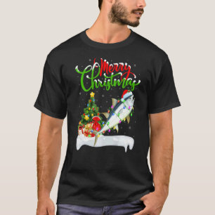 T-shirt Décorations de Noël Thon Poisson Rouge Santa Noël