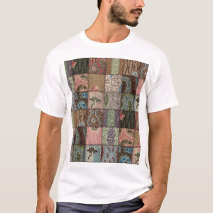 T-shirt Découpe à patchwork, texture 3D.