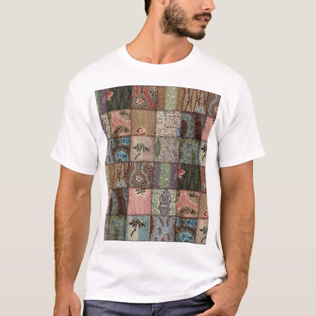 T-shirt Découpe à patchwork, texture 3D. (Devant)