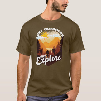 T-shirt Découvrez la nature de Randonnée Vintage