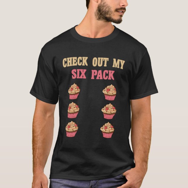 T-shirt Découvrez Mes Six 6 Pack Cupcake Poids Homme (Devant)