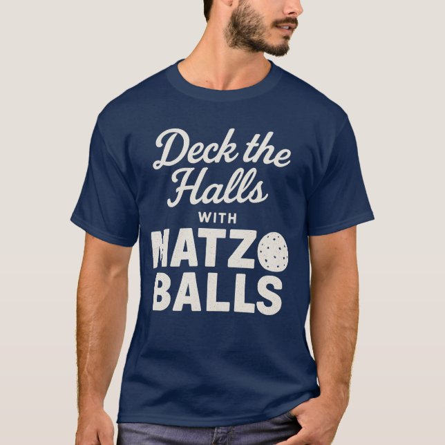 T-shirt Découvrir les Halls avec des boules Matzo (Devant)