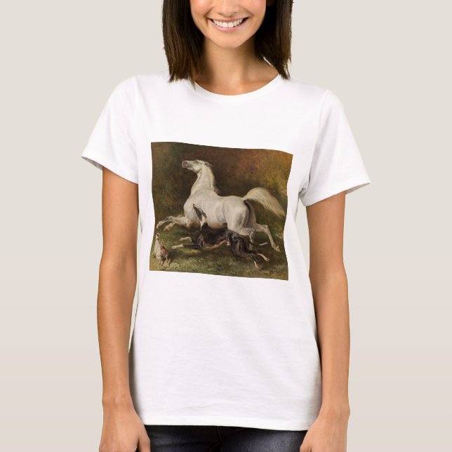 T-shirt Dedreux "cheval et lévrier galopants " (Devant)